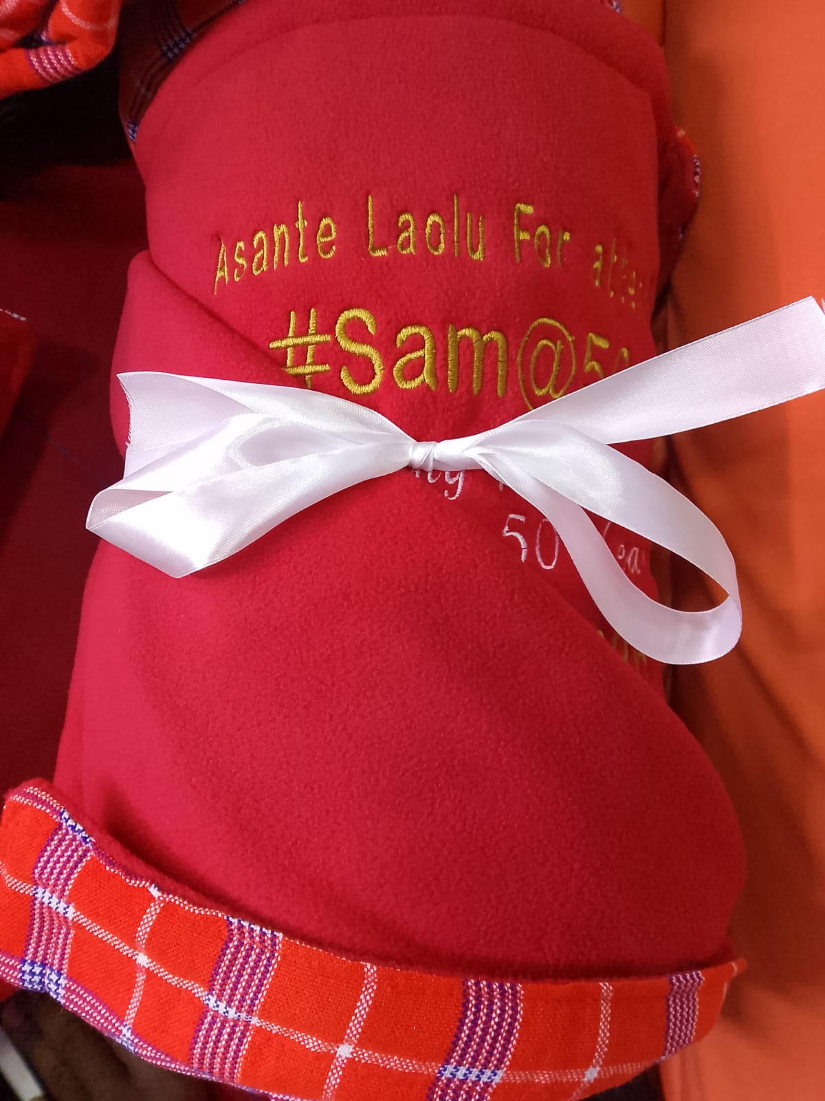 Red Ribbon Gift-Packed Textile